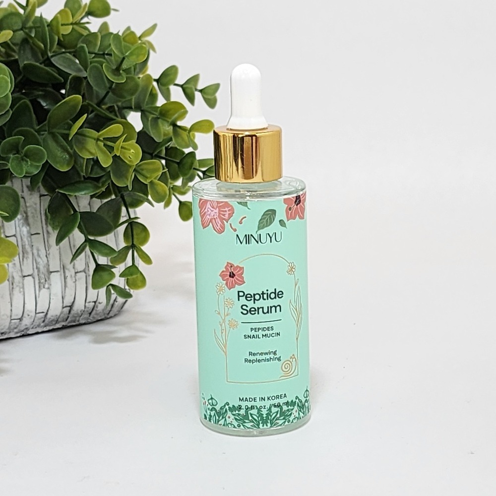 MINUYU Peptide Face Serum with Snail Mucin Renewing Replenishing 2 fl oz